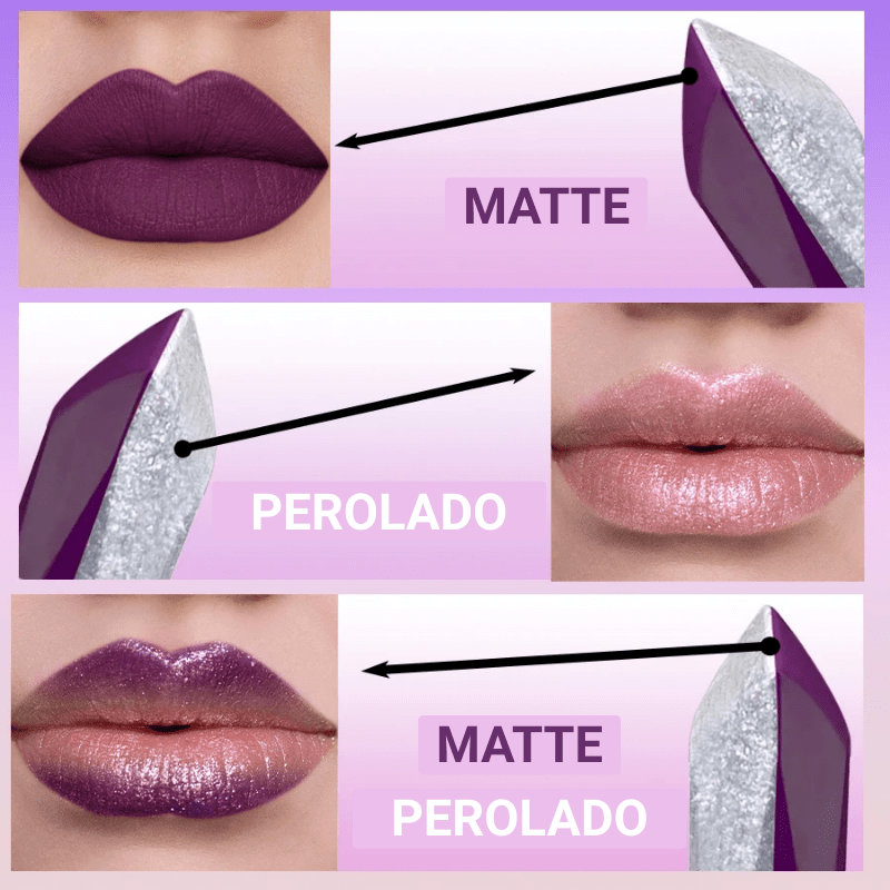 Batom Diamante 2 em 1 - Um só batom, dois acabamentos deslumbrantes
