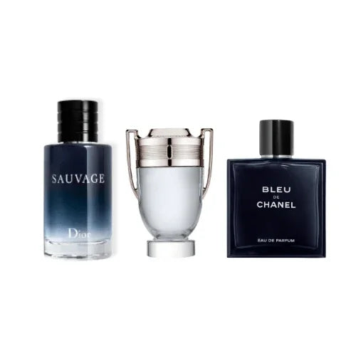 Combo 3 Miniaturas - Dior Sauvage + Invictus Rabanne + Bleu de Chanel - Almah Importados