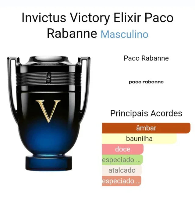 Miniatura Perfume Original Invictus Victory Elixir Paco Rabanne Eau de Toilette 5 ml - Almah Importados